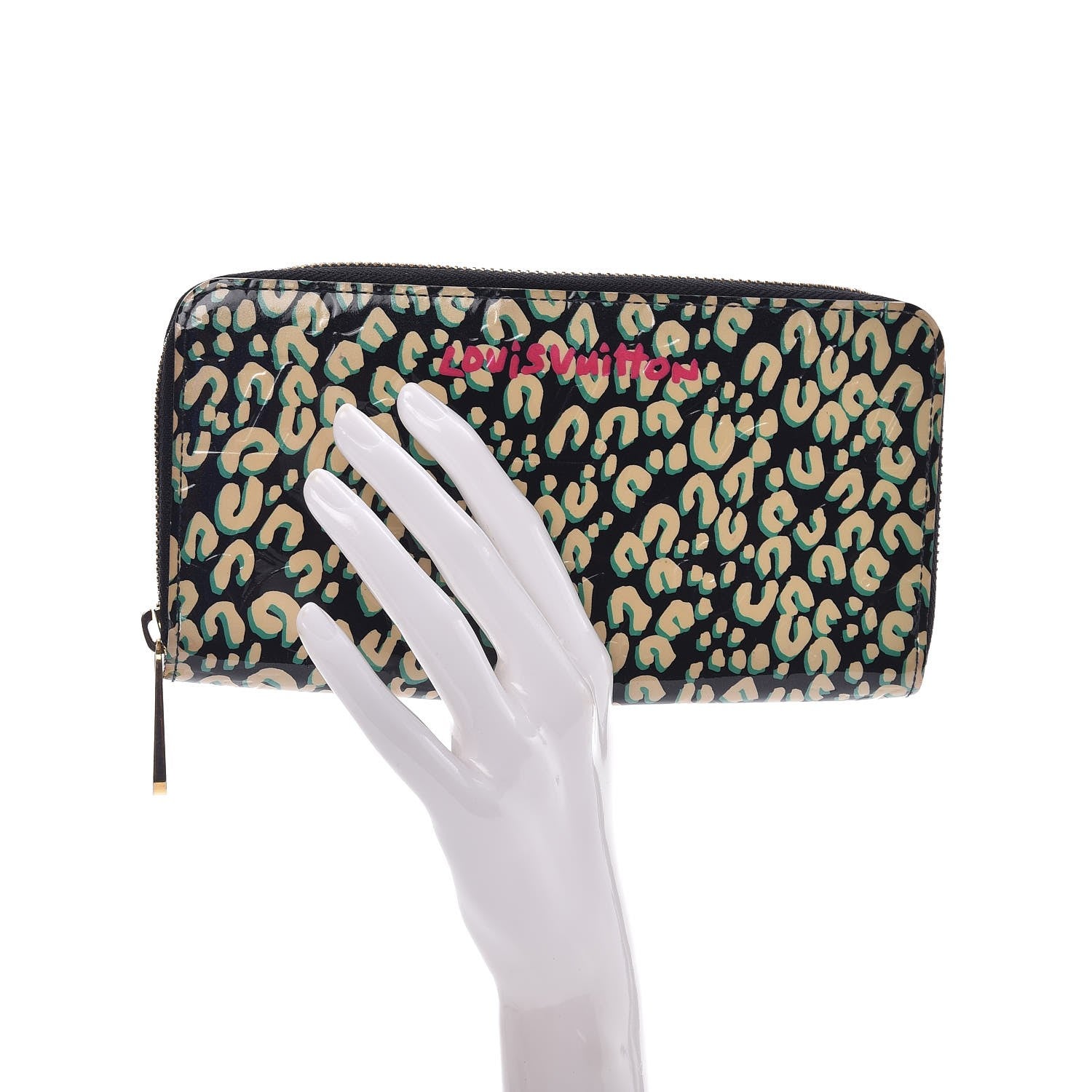 Louis Vuitton Vernis Leopard Zippy Wallet Blue Infini 2 of 7