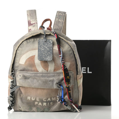 Chanel Graffiti Printed Canvas Medium Backpack Grey 12 of 12