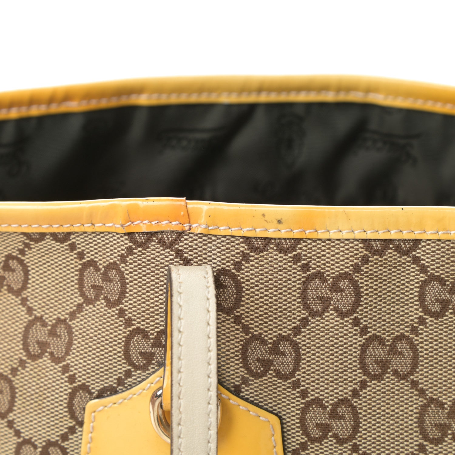 Gucci Monogram Web Medium Jolie Tote Yellow 13 of 17