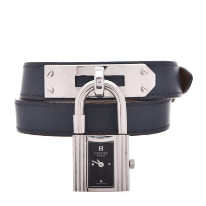 Hermes Stainless Steel Barenia Kelly Cadena Double Tour Quartz Watch Marine 1 of 10