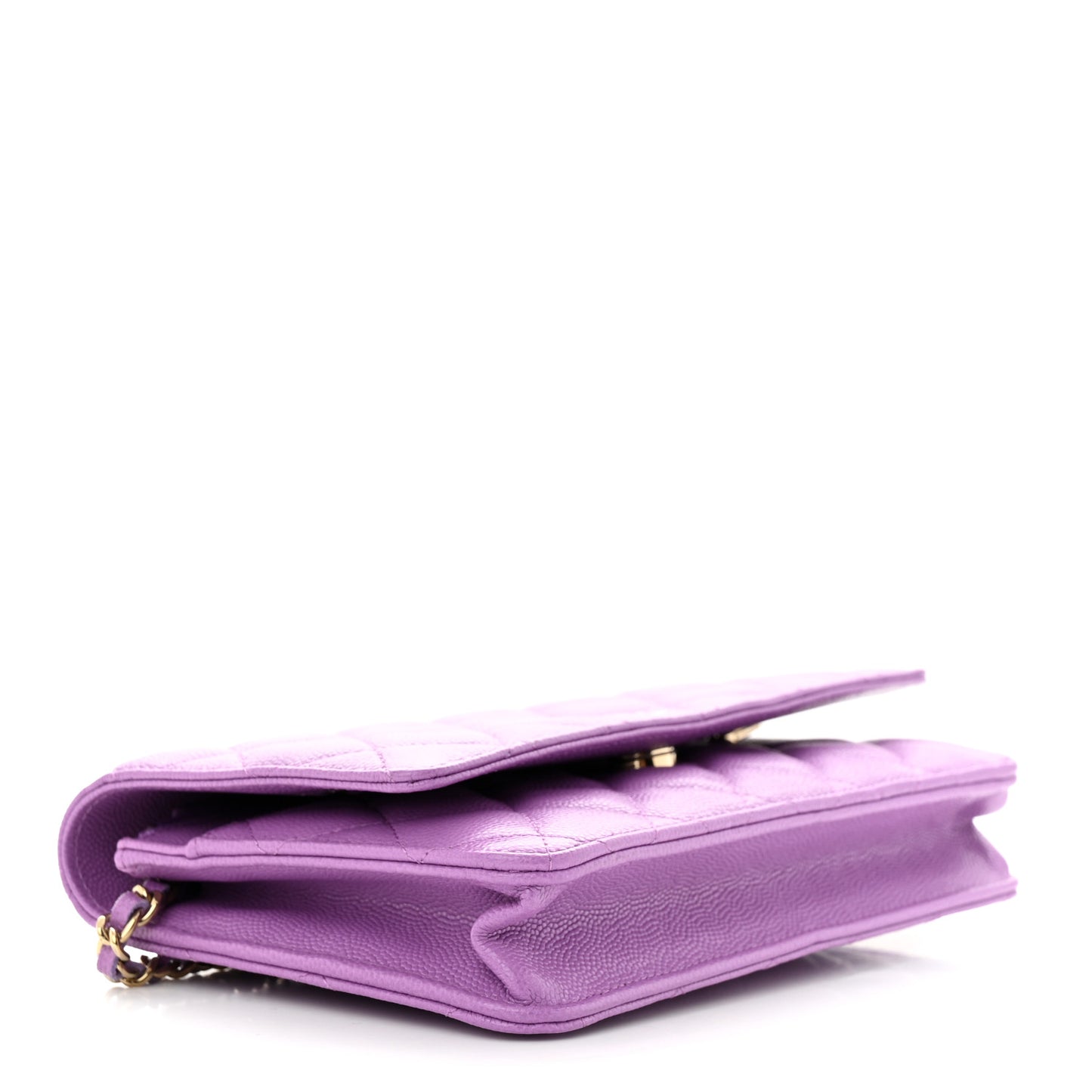 Caviar Quilted Wallet On Chain WOC Purple
