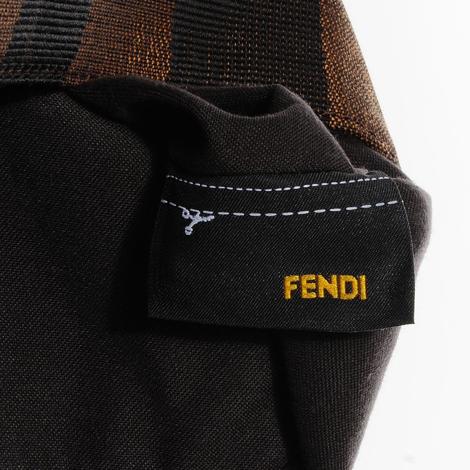 Fendi Jacquard Calfskin Pequin Crossbody Tobacco 9 of 11