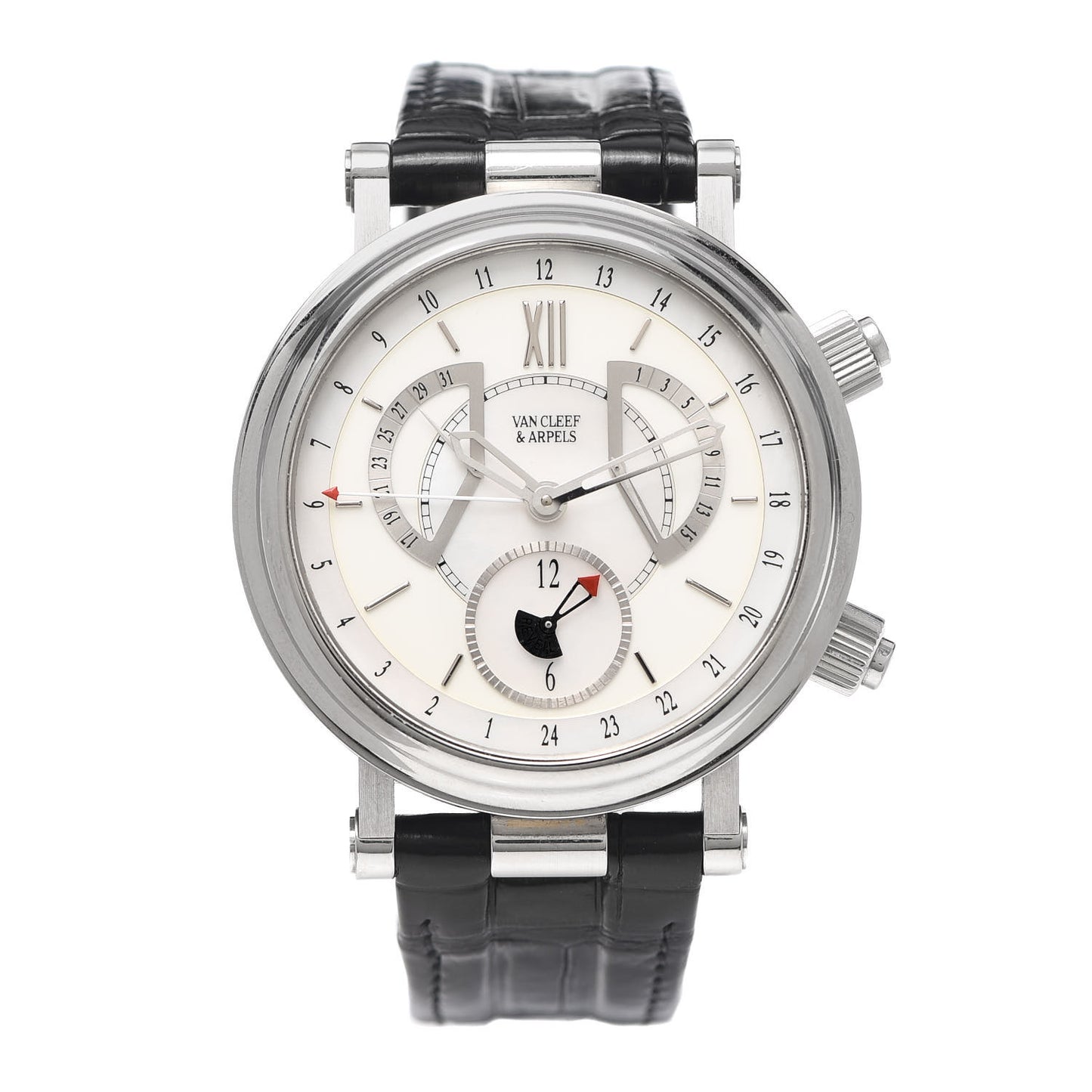 Stainless Steel Alligator Mother of Pearl 43mm Reveil GMT Automatic Watch