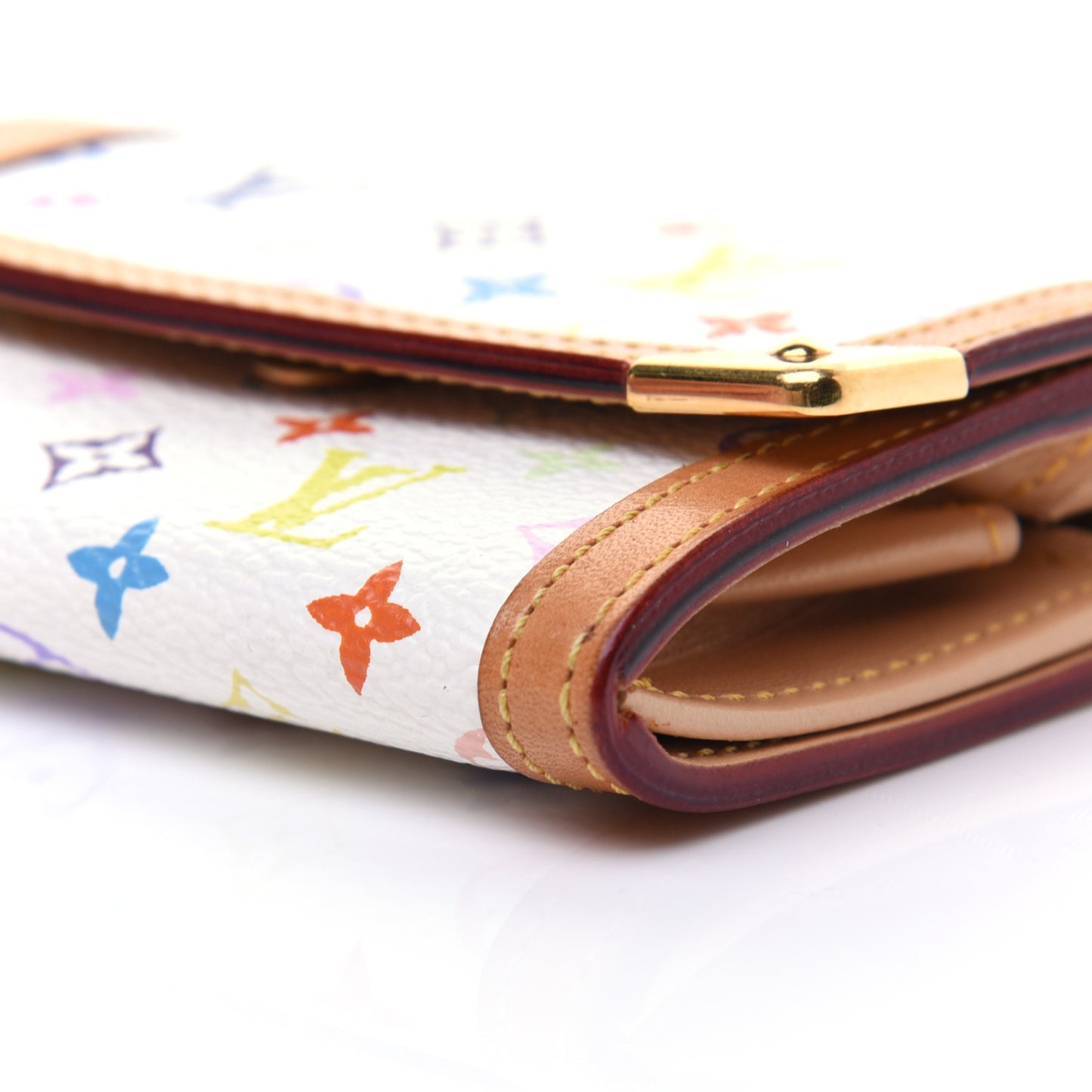 Monogram Multicolor Porte-Monnaie Plat Coin Purse White