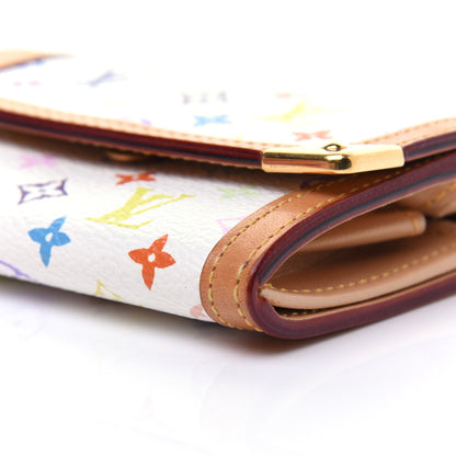 Louis Vuitton Monogram Multicolor Porte-Monnaie Plat Coin Purse White 7 of 17