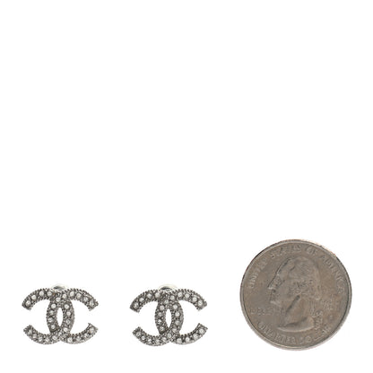 Chanel Crystal CC Earrings Silver 2 of 4