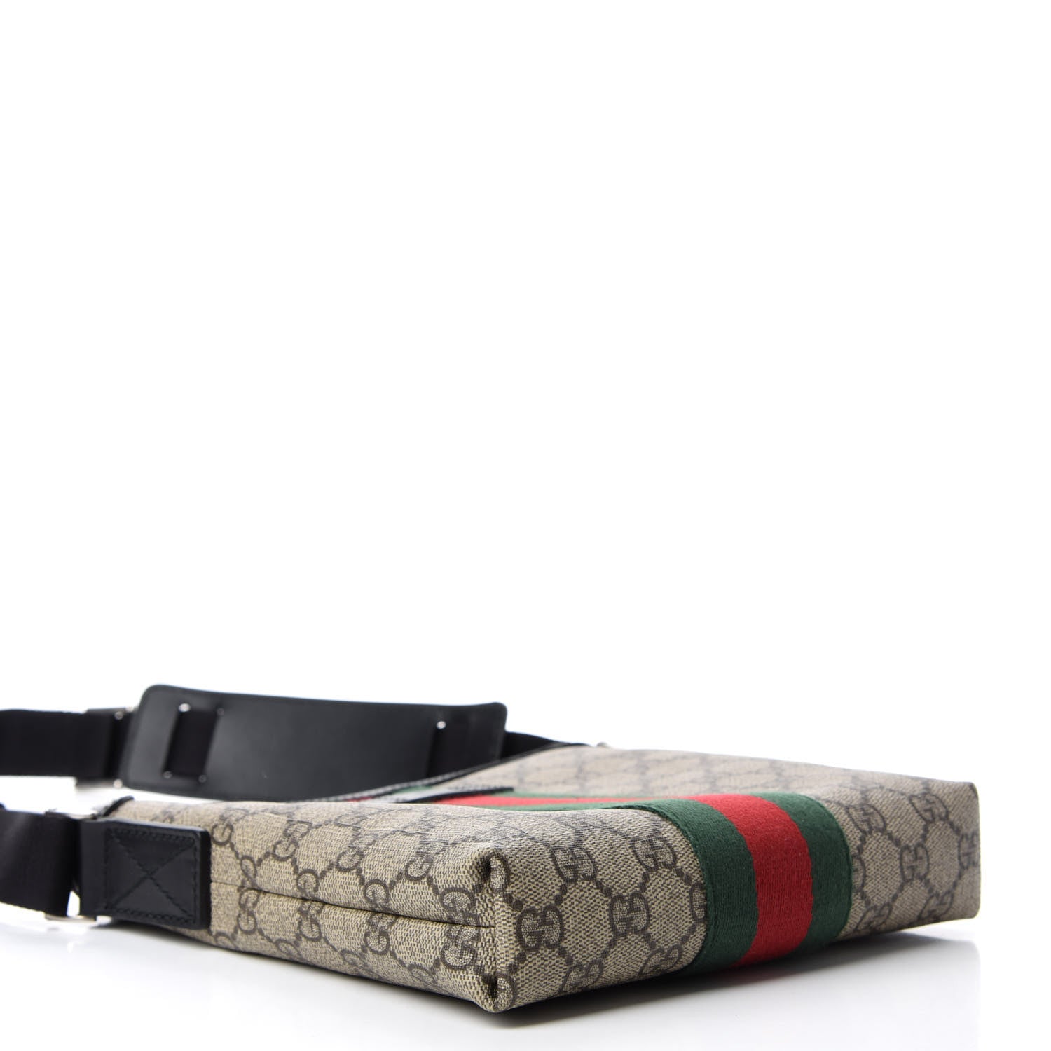 Gucci GG Supreme Monogram Web Messenger Bag Black 4 of 11