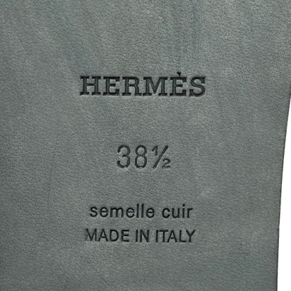 Hermes Suede Goatskin Crystal Powder Oran Sandals 38.5 Black 6 of 7