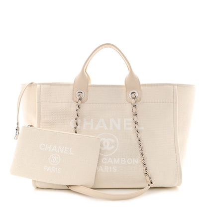 Chanel Mixed Fibers Medium Deauville Tote White 1 of 14