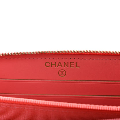 Chanel Iridescent Caviar Quilted Medium Zip Around Wallet Pink 6 of 10