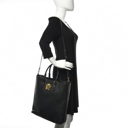 Versace Cervo Embossed Vitello Medusa Tote Black 2 of 11