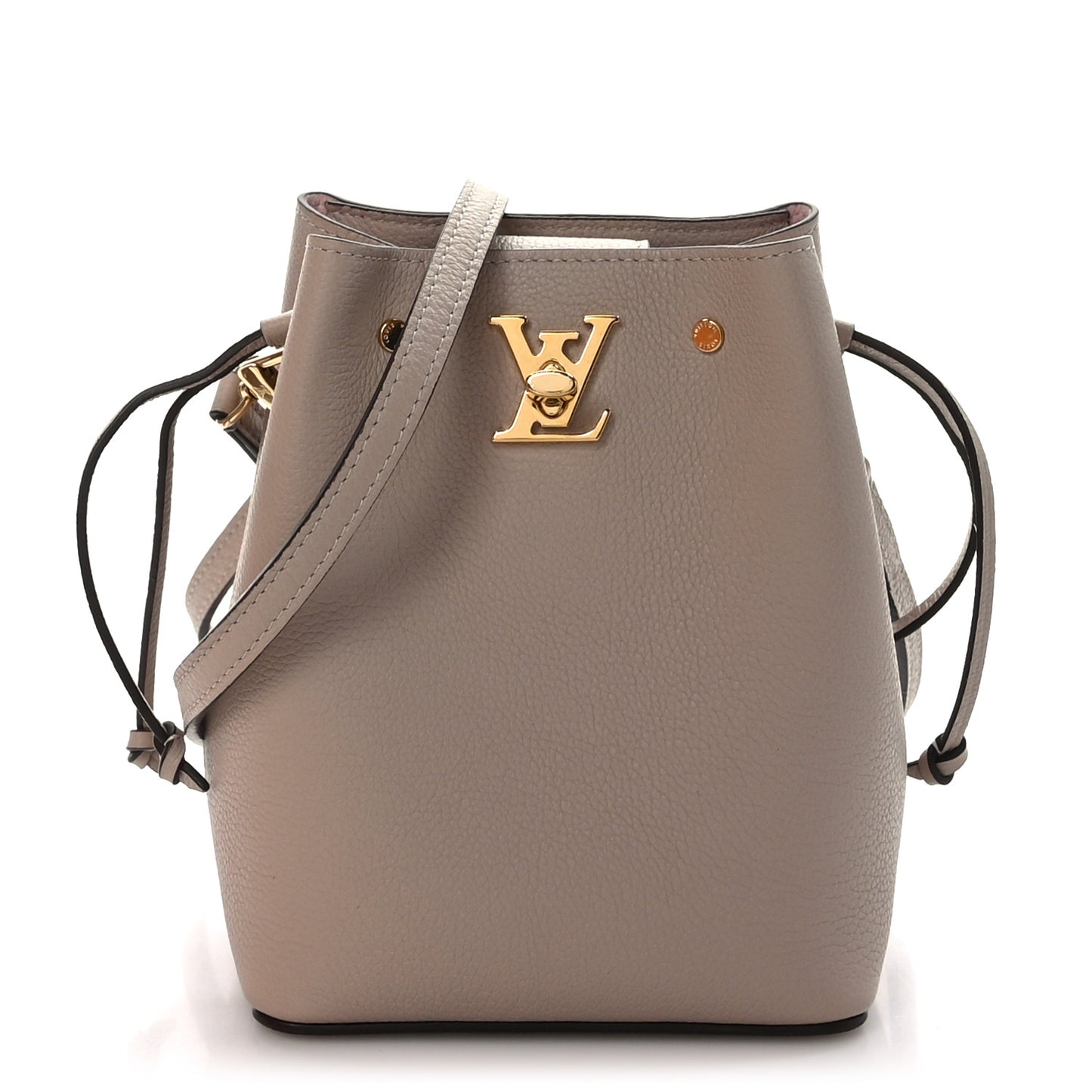 Calfskin Nano Lockme Bucket Greige