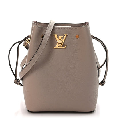 Louis Vuitton Calfskin Nano Lockme Bucket Greige 1 of 8