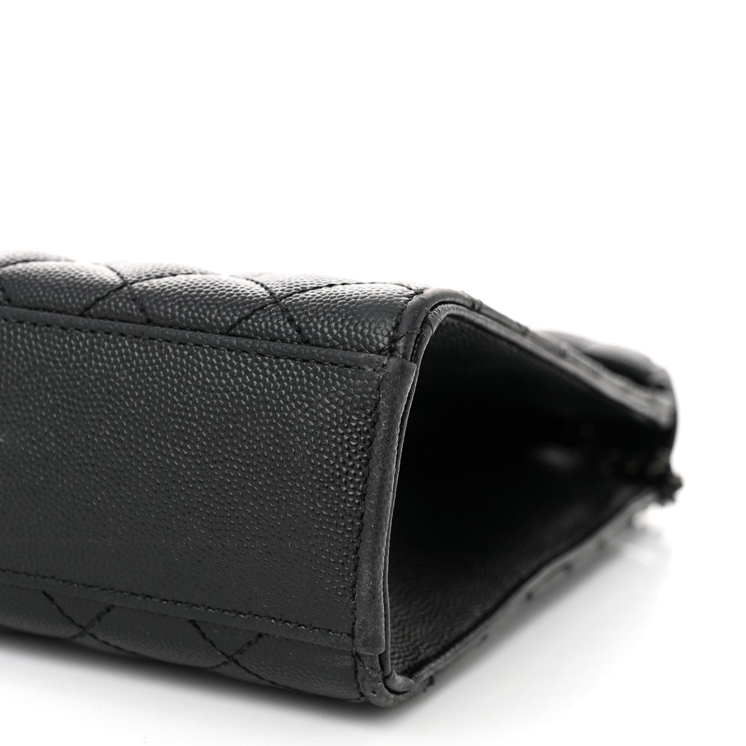 Saint Laurent Grain De Poudre Textured Mixed Matelasse Large Triquilt Monogram Monochrome Satchel Black 10 of 12