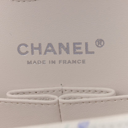 Chanel Denim Printed Fish Quilted Medium Double Flap White Multicolor 6 of 10