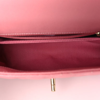 Chanel Caviar Quilted Mini Coco Handle Flap Pink 5 of 10