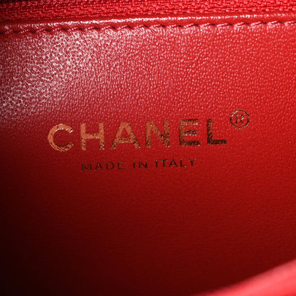 Chanel Caviar Quilted Medium CC Filigree Vanity Case Dark Red 6 of 11