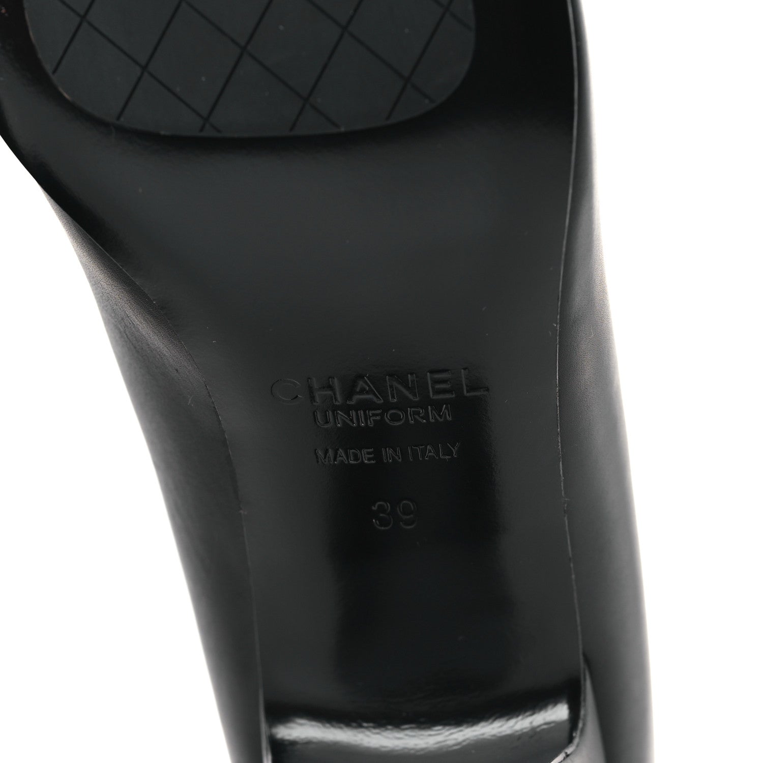 Chanel Lambskin Cap Toe CC Pumps 39 Black 6 of 8