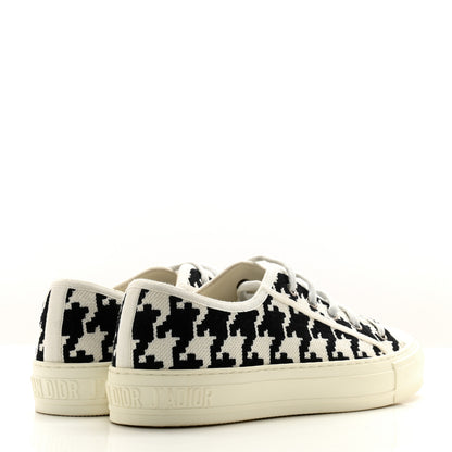Christian Dior Canvas Macro Houndstooth Embroidered Womens Womens Walk'N'Dior Low Top Sneakers 39.5 White Black 4 of 11