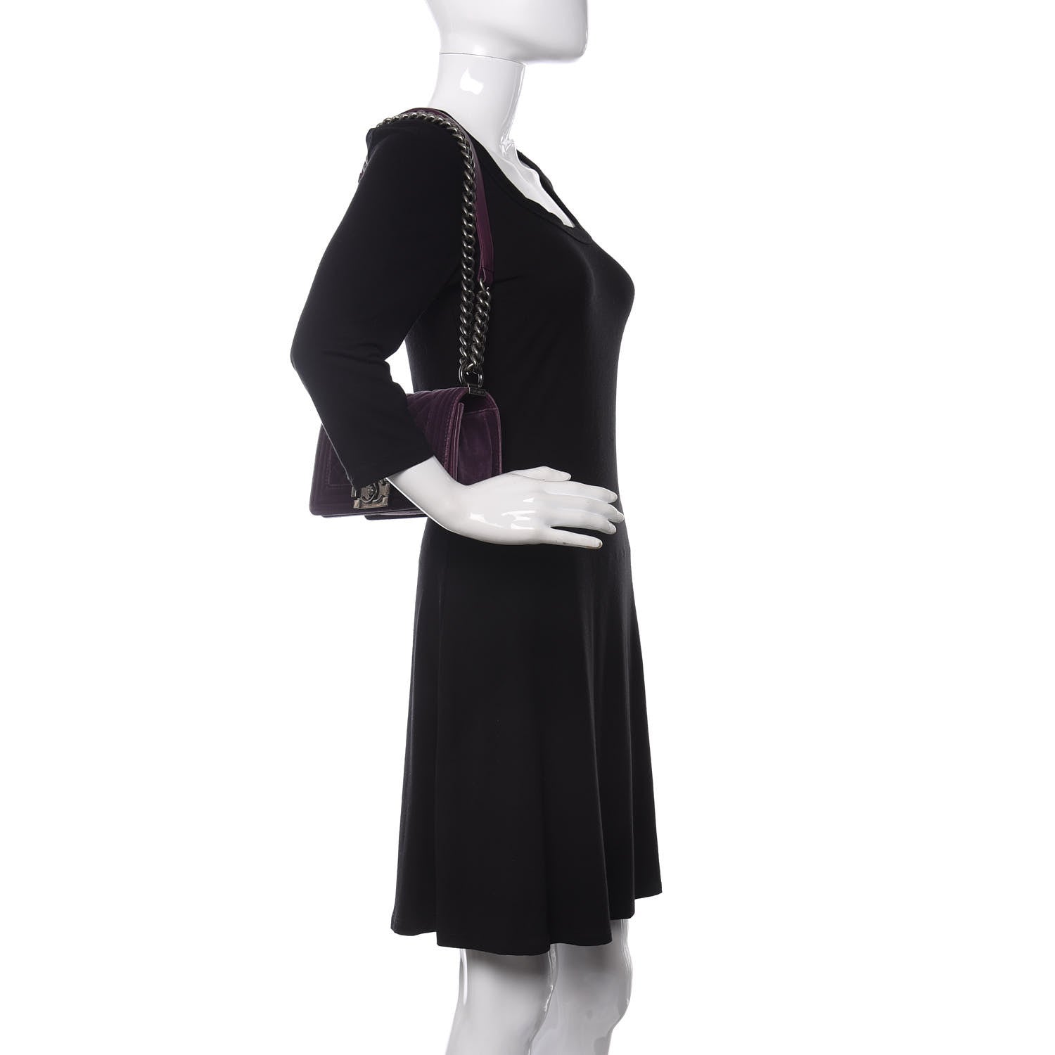 Chanel Velvet Quilted Small Boy Flap Purple 2 of 12