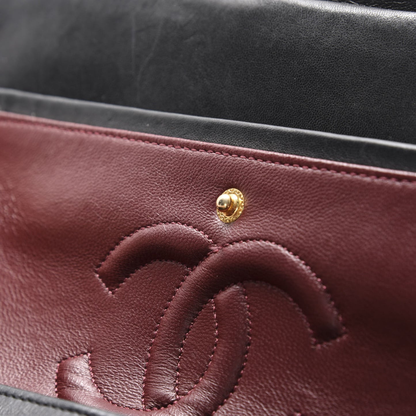 Lambskin Quilted Medium Double Flap Black