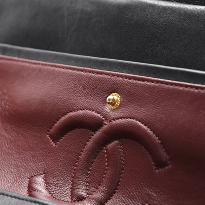 Chanel Lambskin Quilted Medium Double Flap Black 12 of 15