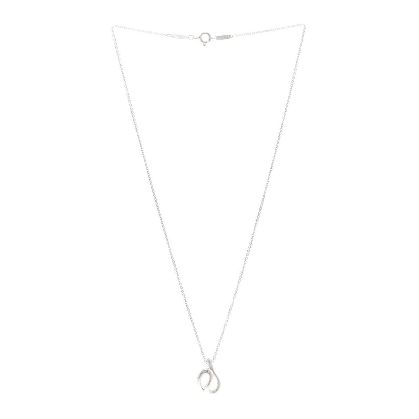 Sterling Silver Elsa Peretti Open Wave Pendant Necklace