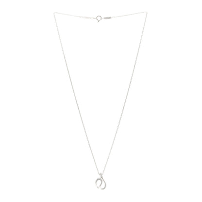 Tiffany Sterling Silver Elsa Peretti Open Wave Pendant Necklace 3 of 4