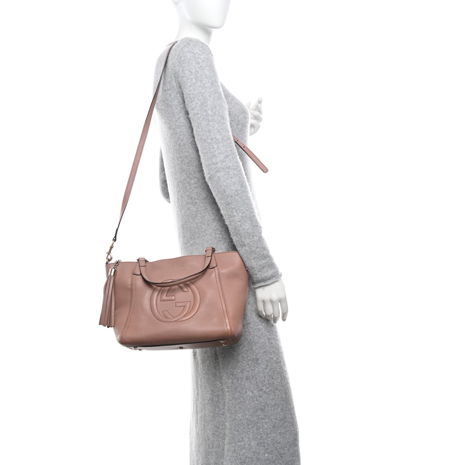 Gucci Pebbled Calfskin Small Soho Top Handle Bag Light Pink 2 of 15