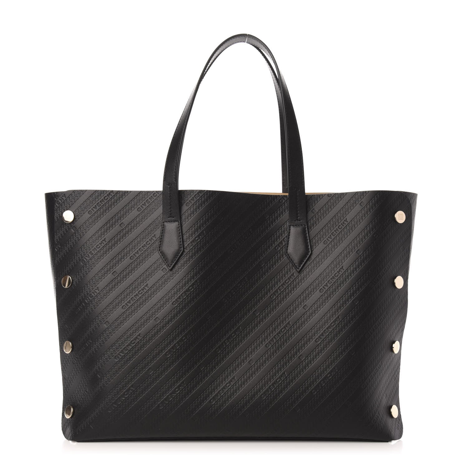 Givenchy Calfskin Chain Embossed Medium Bond Shopper Tote Black 1 of 11