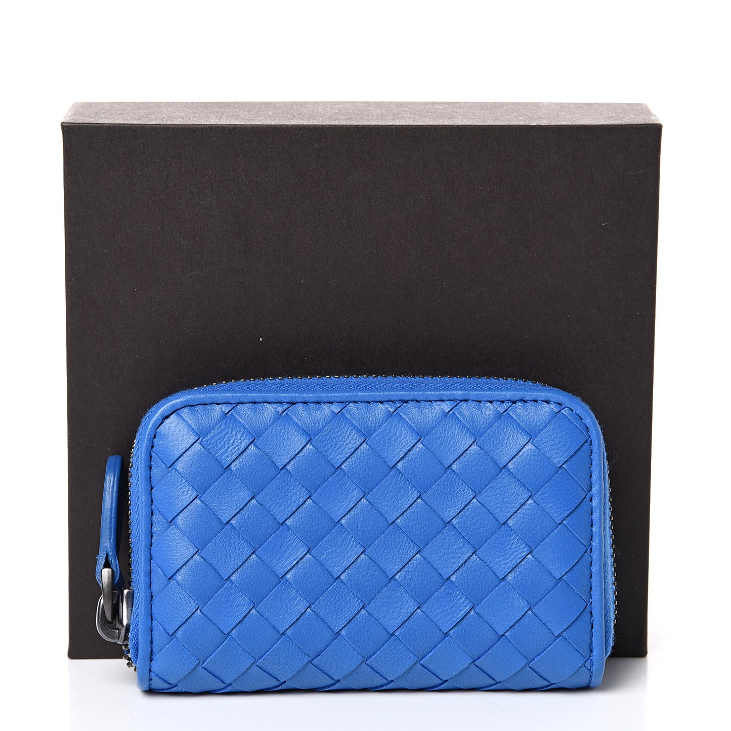 Nappa Intrecciato Zip Around Coin Purse Bleuette