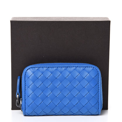 Bottega Veneta Nappa Intrecciato Zip Around Coin Purse Bleuette 7 of 7