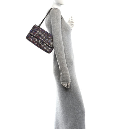 Chanel Sequin Tweed Medium Double Flap Red White Blue 2 of 11