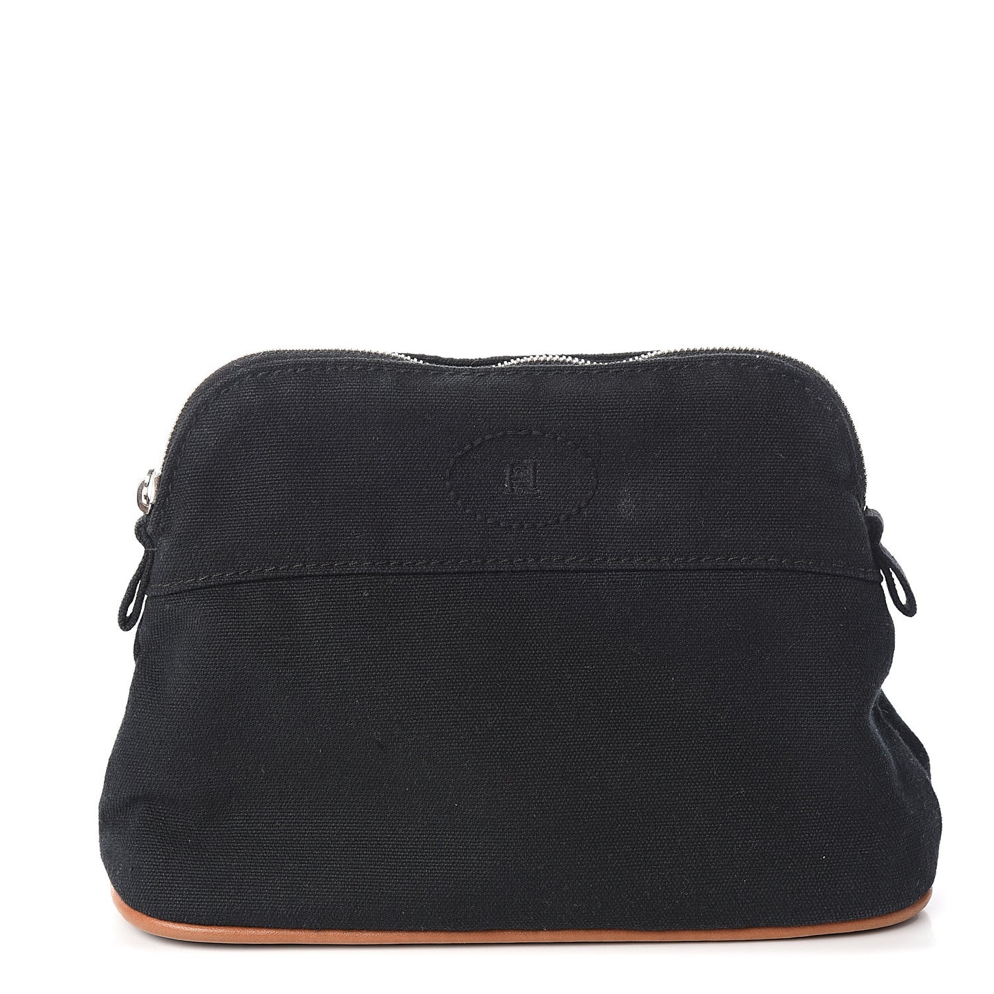 Cotton Canvas Mini Bolide Travel Cosmetic Pouch Black