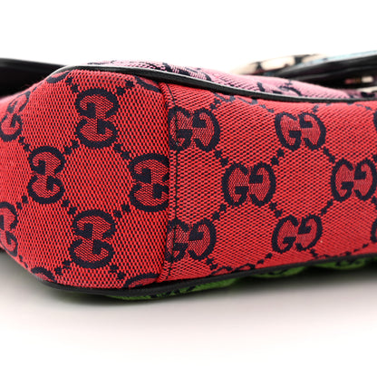 Gucci Monogram Multicolor Matelasse Diagonal Small GG Marmont Shoulder Bag Light Blue Pink Blue Green Red 9 of 12