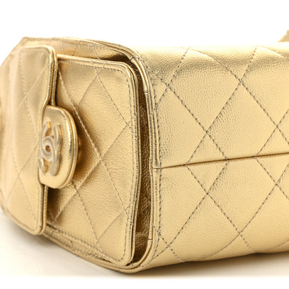 Chanel Metallic Caviar Quilted Mini Chanel 25 Handbag Gold 9 of 11