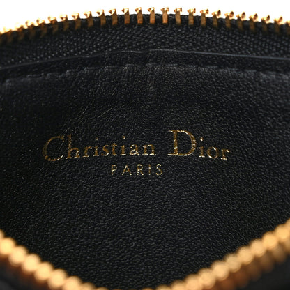 Christian Dior Supple Calfskin Cannage Caro Cosmos Zipped Card Holder Black 6 of 6