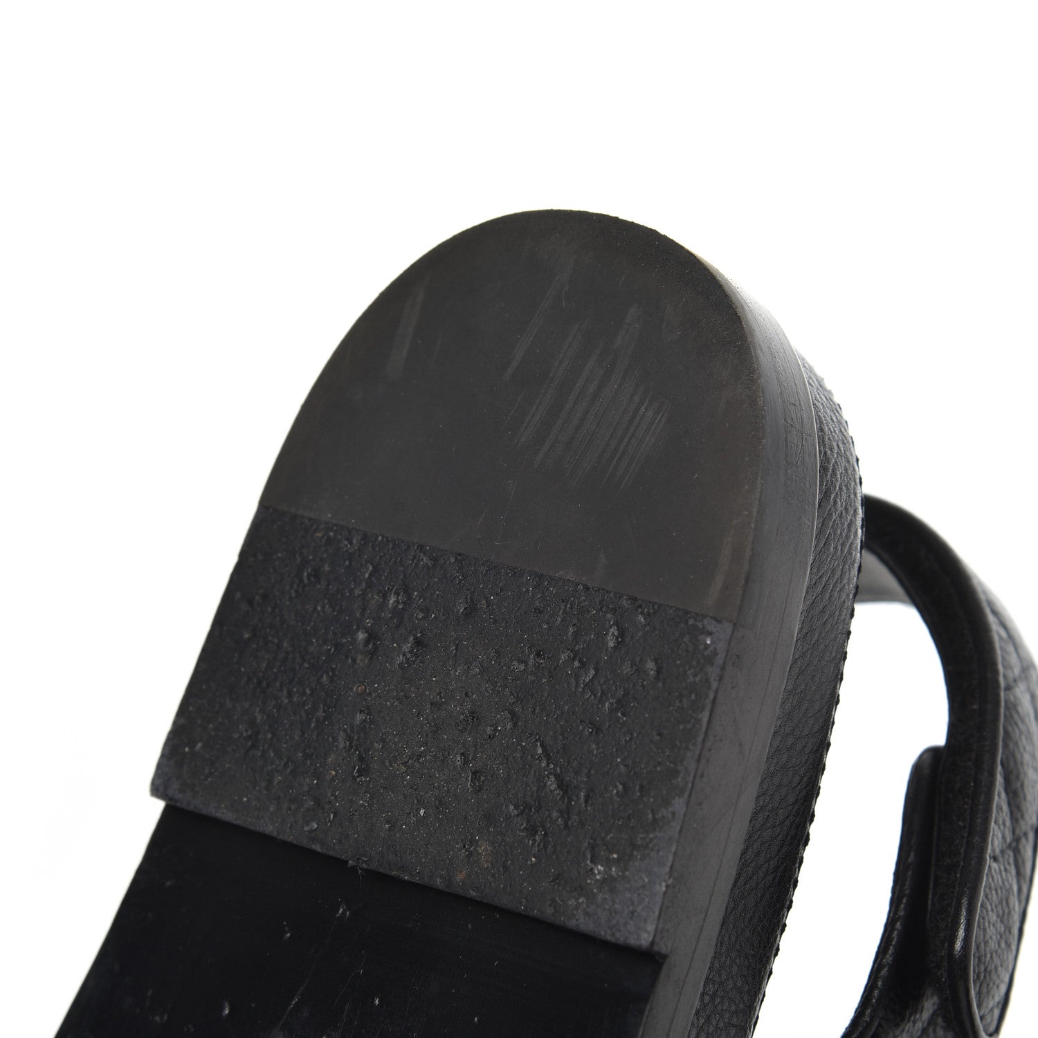 Chanel Grained Calfskin Velcro Dad Sandals 38 Black 14 of 23