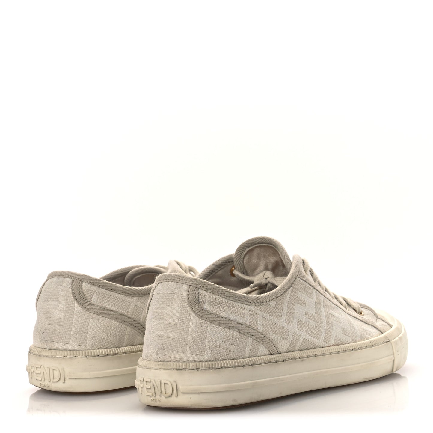 Woven Fabric FF Womens Domino Low Top Sneakers 39 White Beige
