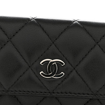 Chanel Lambskin Quilted Flap Card Holder Black 9 of 10