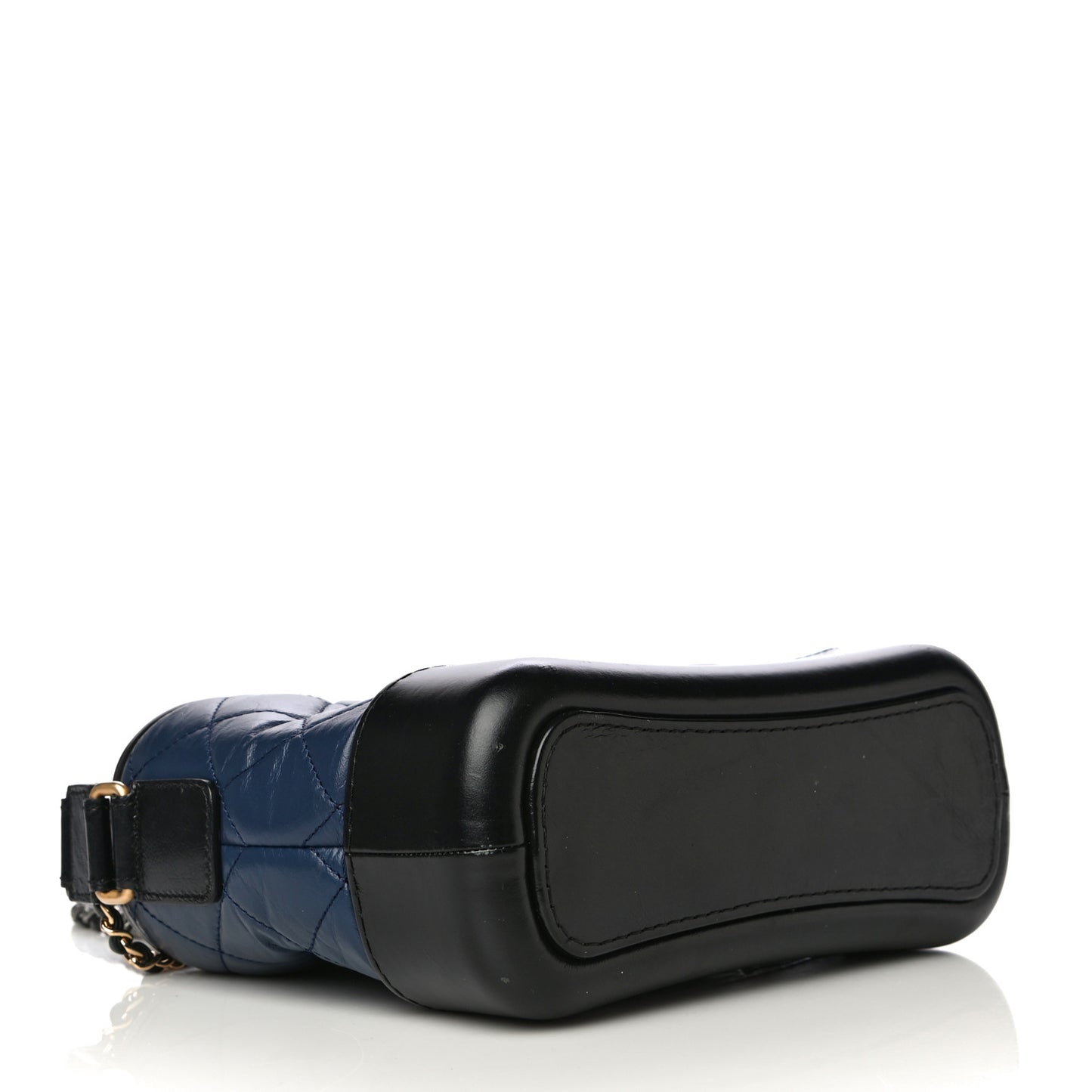 Aged Calfskin Quilted Small Gabrielle Hobo Navy Black