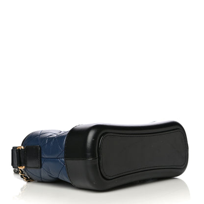 Chanel Aged Calfskin Quilted Small Gabrielle Hobo Navy Black 4 of 19
