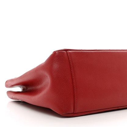 Chanel Caviar Quilted Grand Shopping Tote GST Red 9 of 11