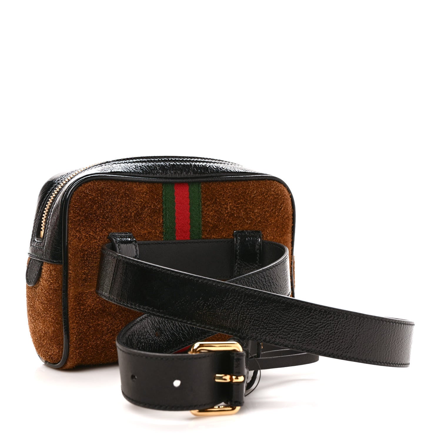 Gucci Suede Small Ophidia Belt Bag 85 34 Brown 3 of 10
