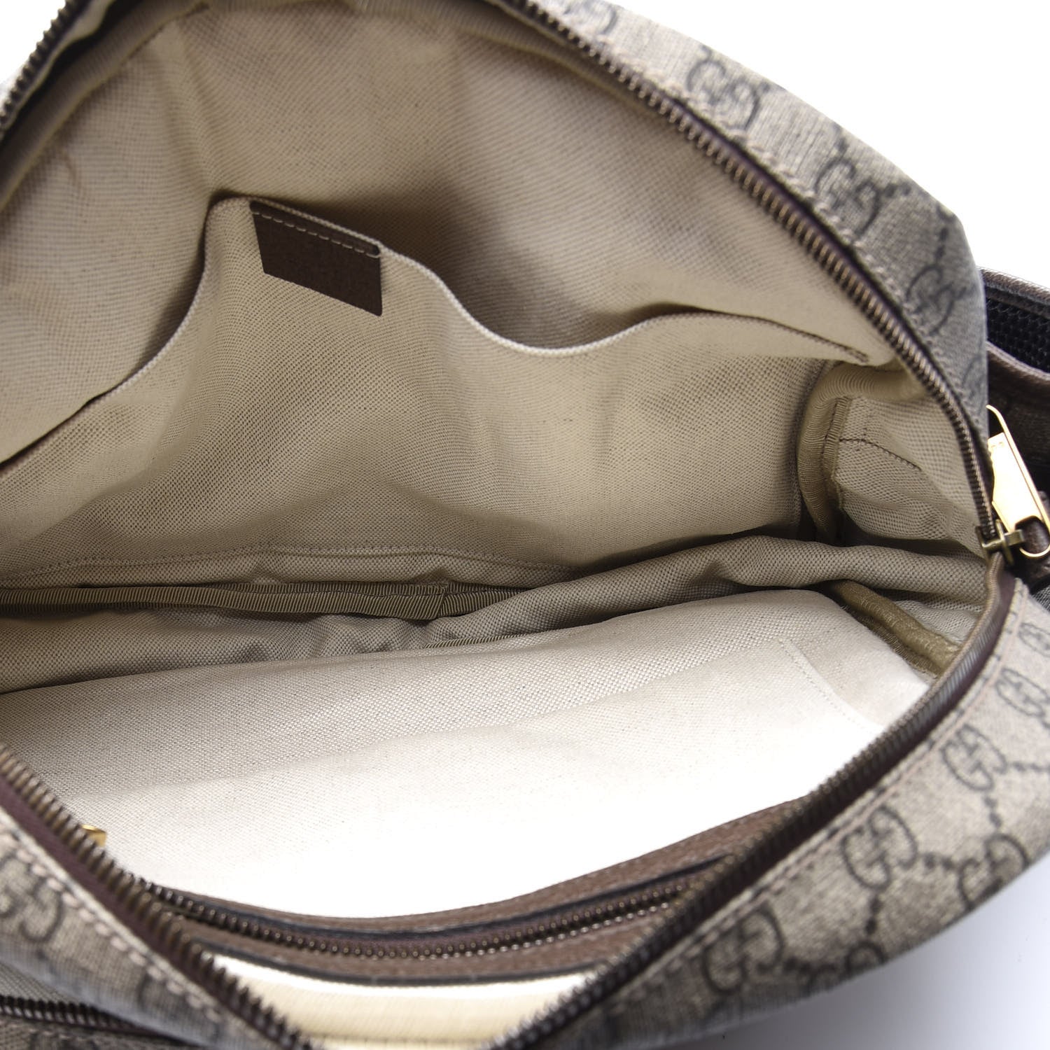 Gucci Soft GG Supreme Monogram Textured Dollar Calfskin Web Ophidia Pouch Pocket Belt Bag Beige Ebony New Acero Black 4 of 11