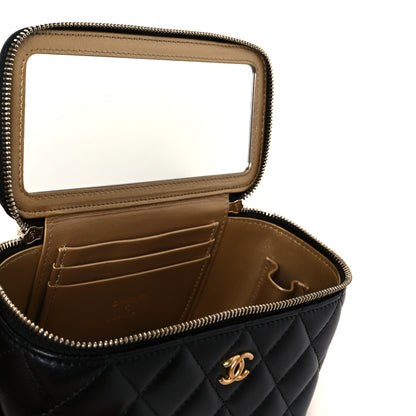 Chanel Lambskin Quilted Small Pearl Crush Vanity Case With Chain Black 8 of 12