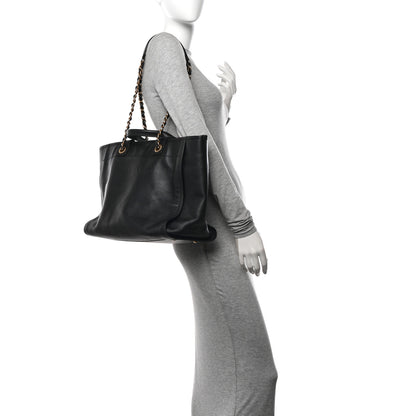 Chanel Calfskin Medium Deauville Tote Black 2 of 15
