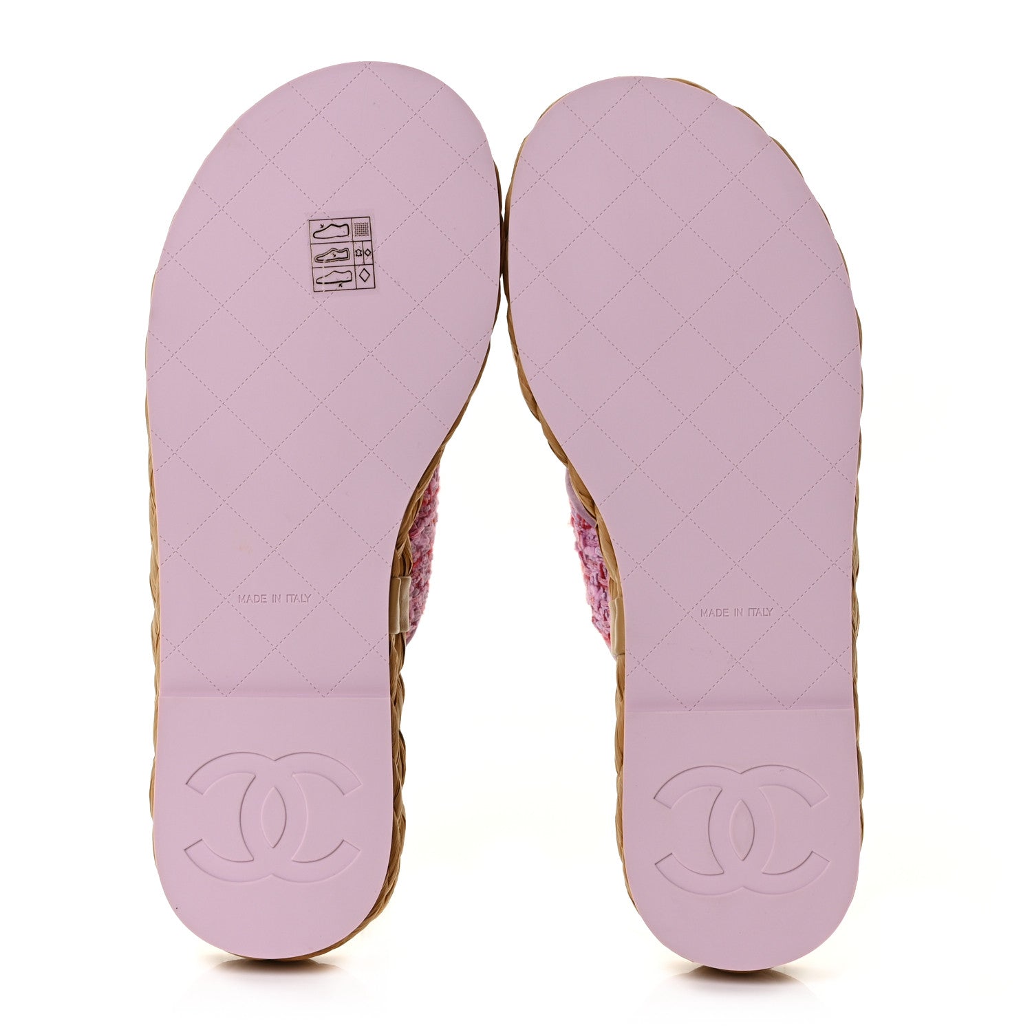 Chanel Tweed CC Thong Sandals 36.5 Light Purple Pink Red 5 of 9