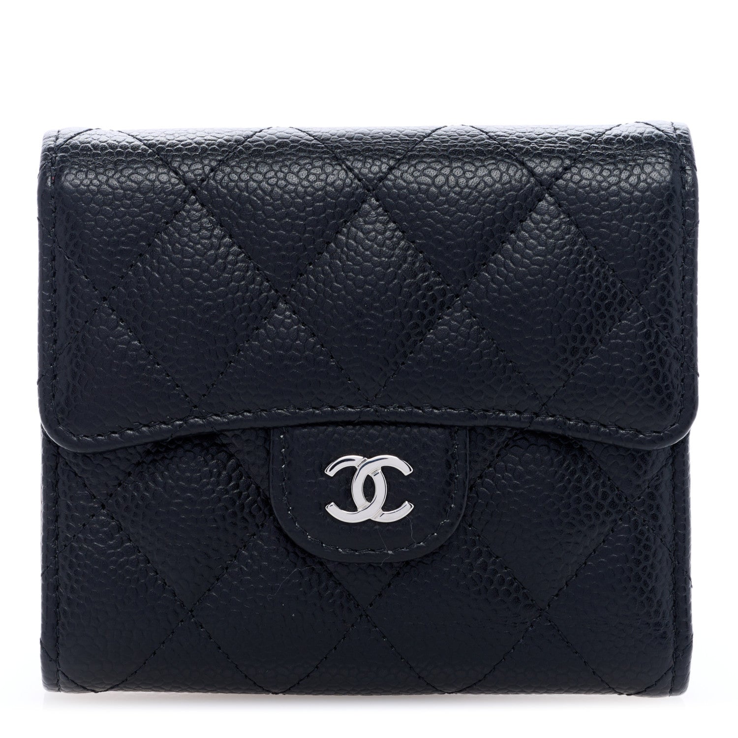 Chanel Caviar Quilted Compact Flap Wallet Black 1 of 7
