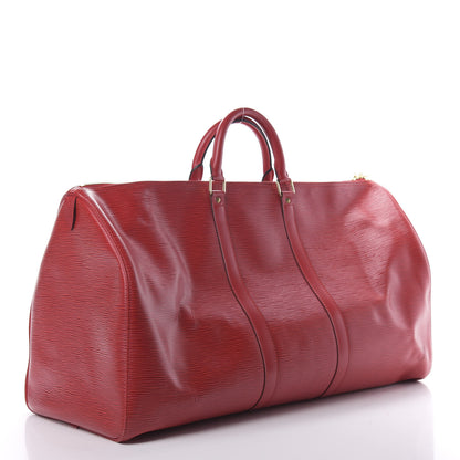 Louis Vuitton Epi Keepall 55 Castillan Red 2 of 15